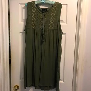 NWT Olive green embroidered dress